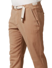 PANTALONE UOMO MYTHS TABACCO IN COTONE CON VITA REGOLABILE E GAMBA DRITTA