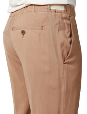 PANTALONE UOMO MYTHS TABACCO IN COTONE CON VITA REGOLABILE E GAMBA DRITTA
