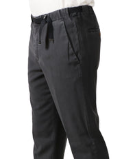 PANTALONE UOMO MYTHS NERO IN COTONE CON VITA TEGOLABILE E GAMBA DRITTA