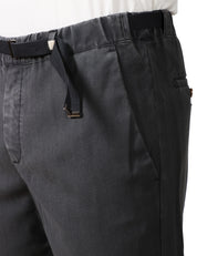 PANTALONE UOMO MYTHS NERO IN COTONE CON VITA TEGOLABILE E GAMBA DRITTA