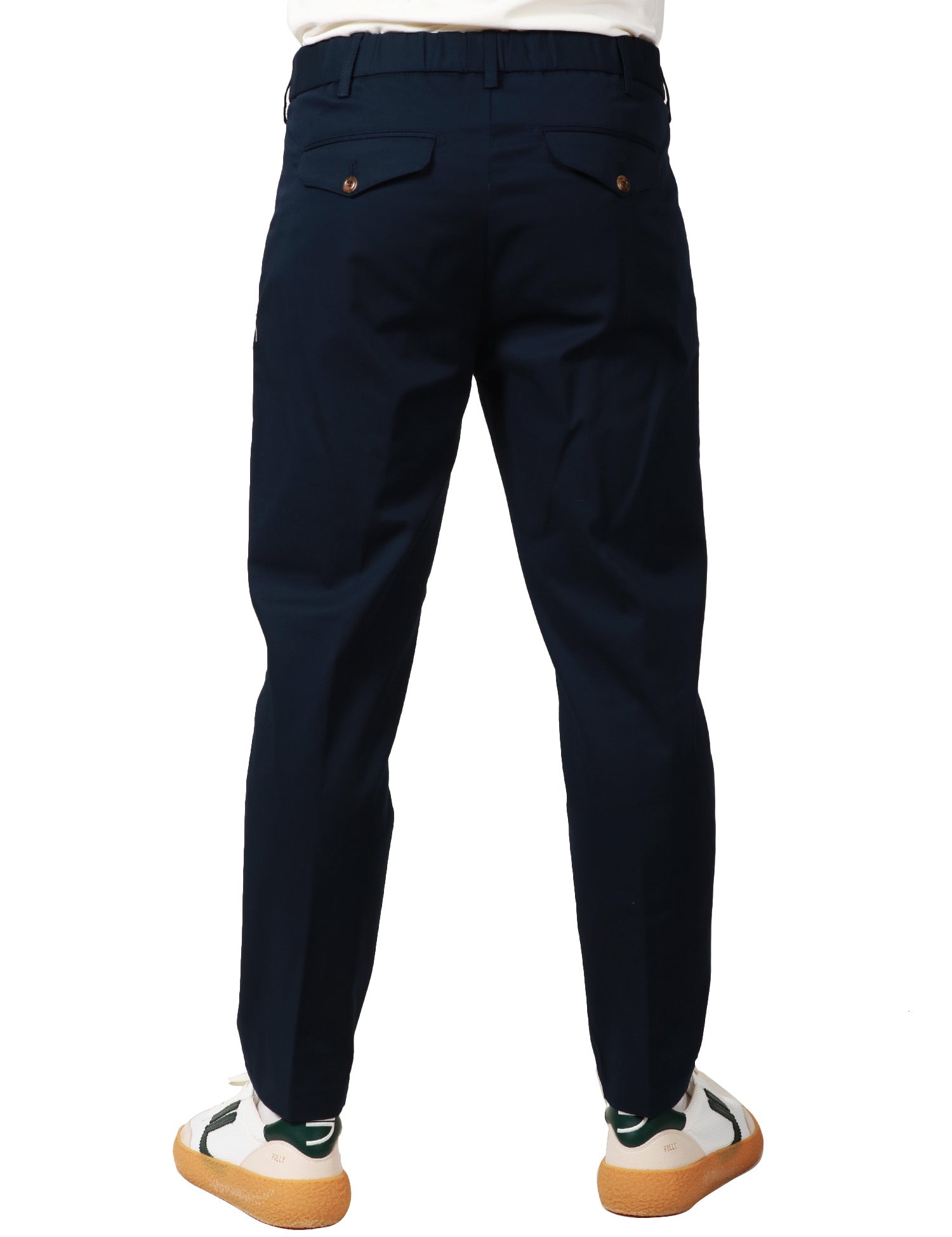 PANTALONE UOMO MYTHS BLU SCURO IN COTONE A GAMBA DRITTA CON PINCES