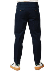 PANTALONE UOMO MYTHS BLU SCURO IN COTONE A GAMBA DRITTA CON PINCES