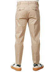 PANTALONE UOMO MYTHS BEIGE IN COTONE A GAMBA DRITTA CON PINCES