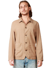 OVER SHIRT UOMO MYTHS BEIGE CON TASCHE APPLICATE DAVANTI E BOTTONI IN TONO