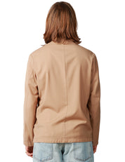 OVER SHIRT UOMO MYTHS BEIGE CON TASCHE APPLICATE DAVANTI E BOTTONI IN TONO