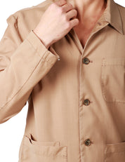 OVER SHIRT UOMO MYTHS BEIGE CON TASCHE APPLICATE DAVANTI E BOTTONI IN TONO