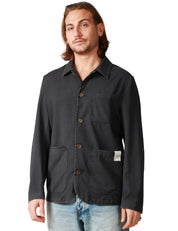 OVER SHIRT UOMO MYTHS NERA CON TASCHE APPLICATE DAVANTI E BOTTONI IN TONO