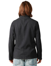OVER SHIRT UOMO MYTHS NERA CON TASCHE APPLICATE DAVANTI E BOTTONI IN TONO