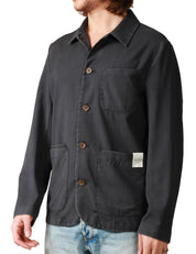 OVER SHIRT UOMO MYTHS NERA CON TASCHE APPLICATE DAVANTI E BOTTONI IN TONO