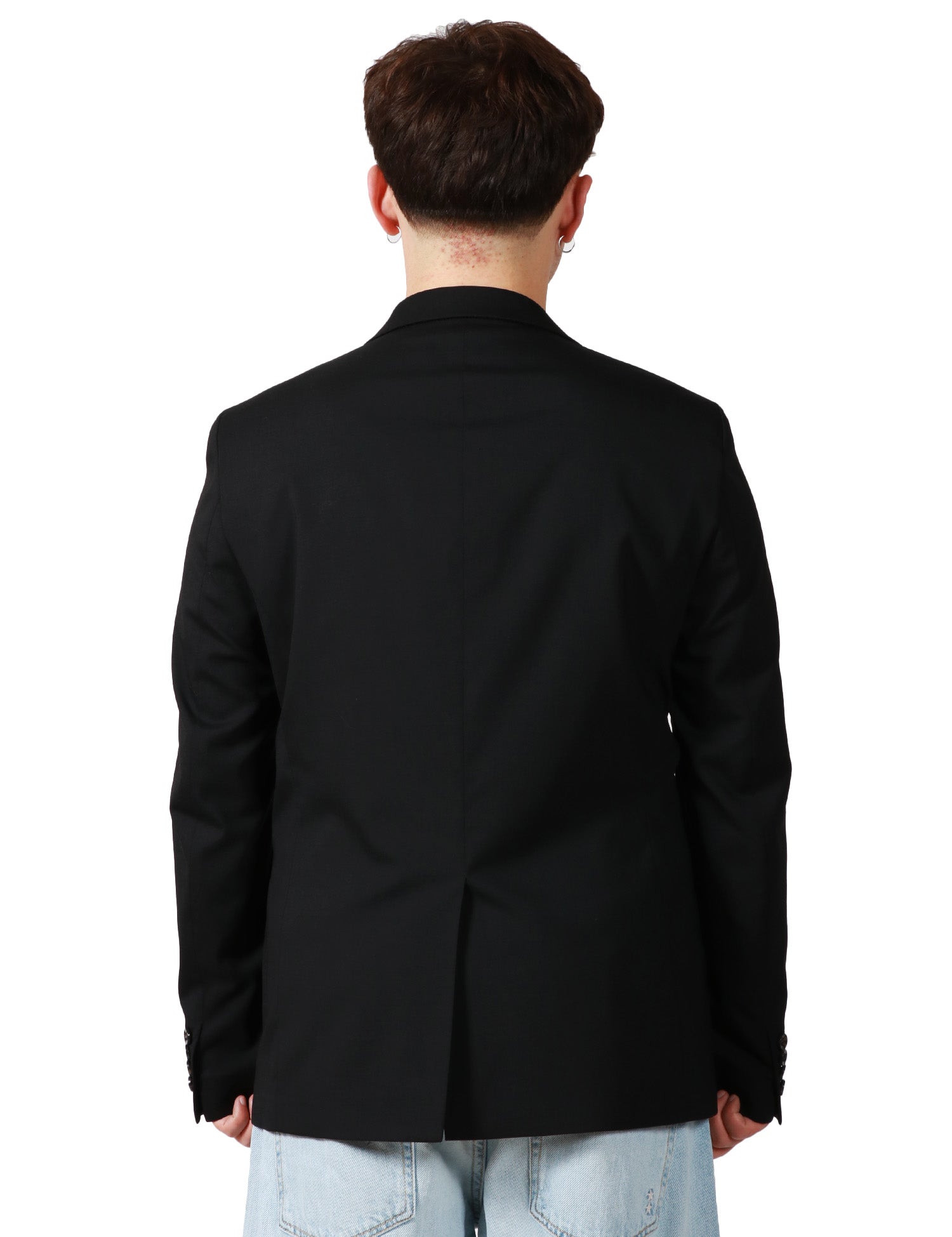 GIACCA UOMO OFFICINA 36 NERA MONOPETTO CON TASCHE A FILETTO FRONTALI