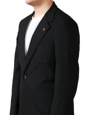GIACCA UOMO OFFICINA 36 NERA MONOPETTO CON TASCHE A FILETTO FRONTALI