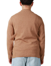 GIACCA UOMO OFFICINA 36 TABACCO IN MAGLIA MONOPETTO CON TASCHE PIATTE APPLICATE DAVANTI