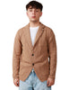 Giacca uomo officina 36 tabacco in maglia monopetto con tasche piatte applicate davanti