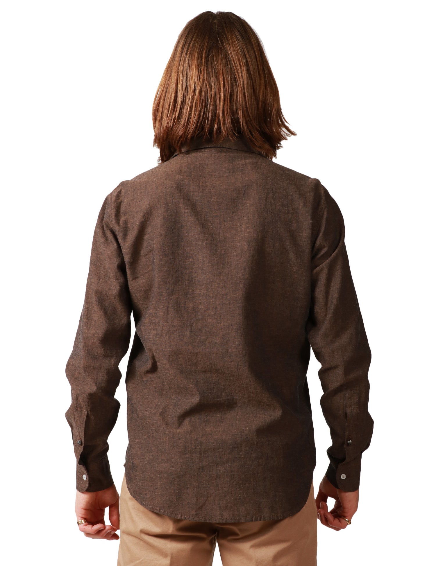 CAMIIA UOMO OFFICINA 36 FLORIDA MORO A MANICA LUNGA CON SCOLLO A V