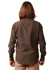 CAMIIA UOMO OFFICINA 36 FLORIDA MORO A MANICA LUNGA CON SCOLLO A V