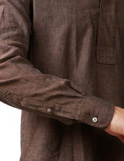 CAMIIA UOMO OFFICINA 36 FLORIDA MORO A MANICA LUNGA CON SCOLLO A V