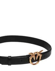 CINTURA donna pinko nera LOVE BIRDS IN PELLE