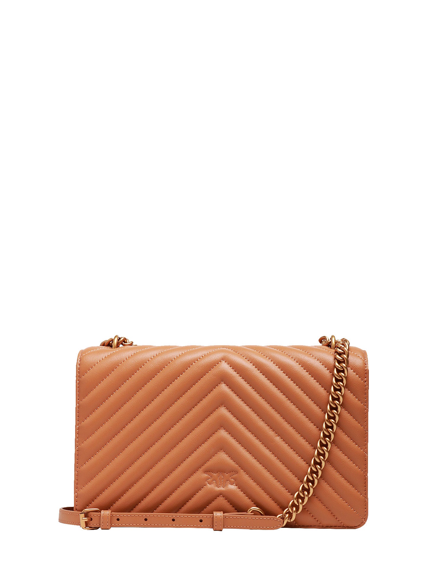 BORSA PINKO LOVE ONE CLASSIC TORRONE IN PELLE CON MOTIVO CHEVRON E FIBBIA LOVE BIRDS DIAMOND CUT