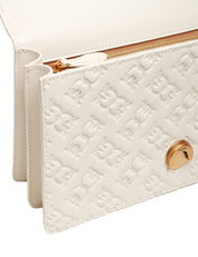 BORSA PINKO LOVE BAG ONE CLASSIC BIANCA IN PELLE LOGATA CON FIBBIA LOVE BIRDS E CATENA ORO