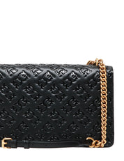 BORSA PINKO NERA LOVE BAG CLASSIC ONE IN PELLE LOGATA CON FIBBIA LOVE BIRDS E CATENA ORO