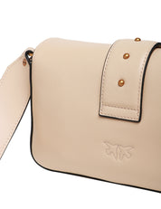 BORSA PINKO MINI LOVE BAG SLOUCHY BEIGE/ORO IN PELLE CON PATTA