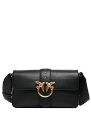 BORSA PINKO LOVE BAG SLOUCHY NERA CON FIBBIA LOVE BIRDS GOLD E SPALLACCIO IN PELLE
