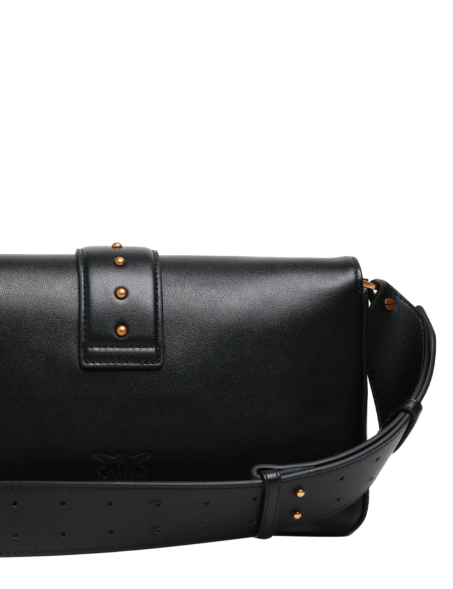 BORSA PINKO LOVE BAG SLOUCHY NERA CON FIBBIA LOVE BIRDS GOLD E SPALLACCIO IN PELLE