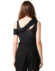 BODY PINKO BELLA VERA NERO CON SPALLE SCOPERTE IN JERSEY