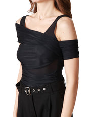 BODY PINKO BELLA VERA NERO CON SPALLE SCOPERTE IN JERSEY