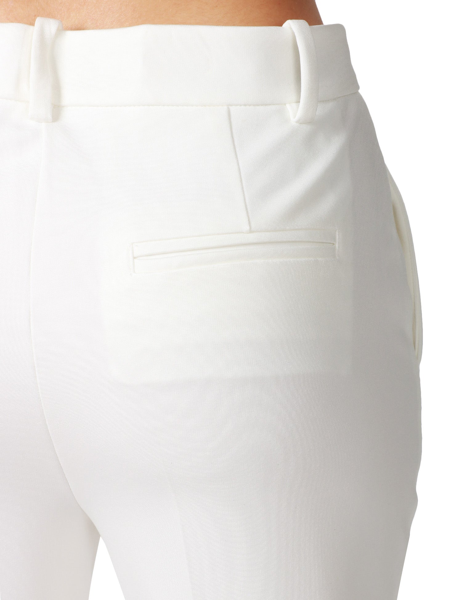 PANTALONE DONNA PINKO BELLO BIANCO CIGARETTE-FIT IN TESSUTO TECNICO DI VISCOSA LAVORATO PUNTO STOFFA