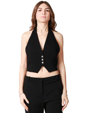 GILET DONNA PINKO NERO "MORETTA" IN CADY TECNICO CON SCHIENA SCOPERTA