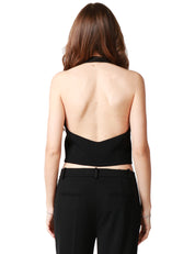 GILET DONNA PINKO NERO "MORETTA" IN CADY TECNICO CON SCHIENA SCOPERTA