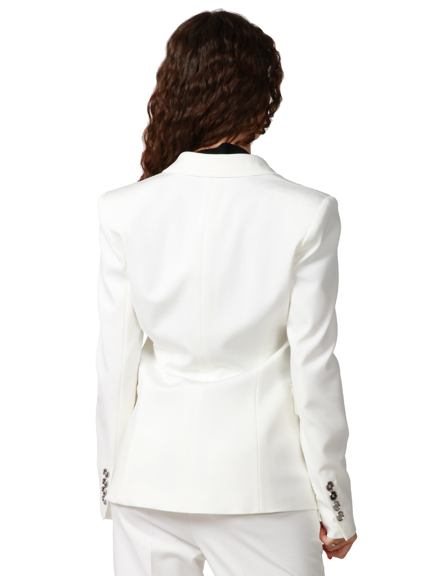 GIACCA BLAZER DONNA PINKO NEW SIGNUM BIANCA MONOPETTO SFIANCATA IN TESSUTO TECNICO DI VISCOSA EFFETTO SCUBA
