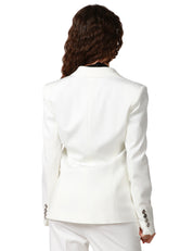 GIACCA BLAZER DONNA PINKO NEW SIGNUM BIANCA MONOPETTO SFIANCATA IN TESSUTO TECNICO DI VISCOSA EFFETTO SCUBA