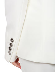 GIACCA BLAZER DONNA PINKO NEW SIGNUM BIANCA MONOPETTO SFIANCATA IN TESSUTO TECNICO DI VISCOSA EFFETTO SCUBA
