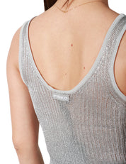 CANOTTA DONNA PINKO NOHA GRIGIA IN MAGLIA DI MISTO VISCOSA METALIZZATA