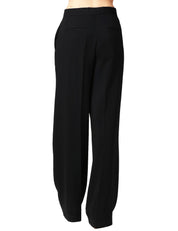 PANTALONE DONNA PINKO PERGAMINO NERO IN CADY TECNICO CON GAMBA AMPIA E PIEGA CENTRALE