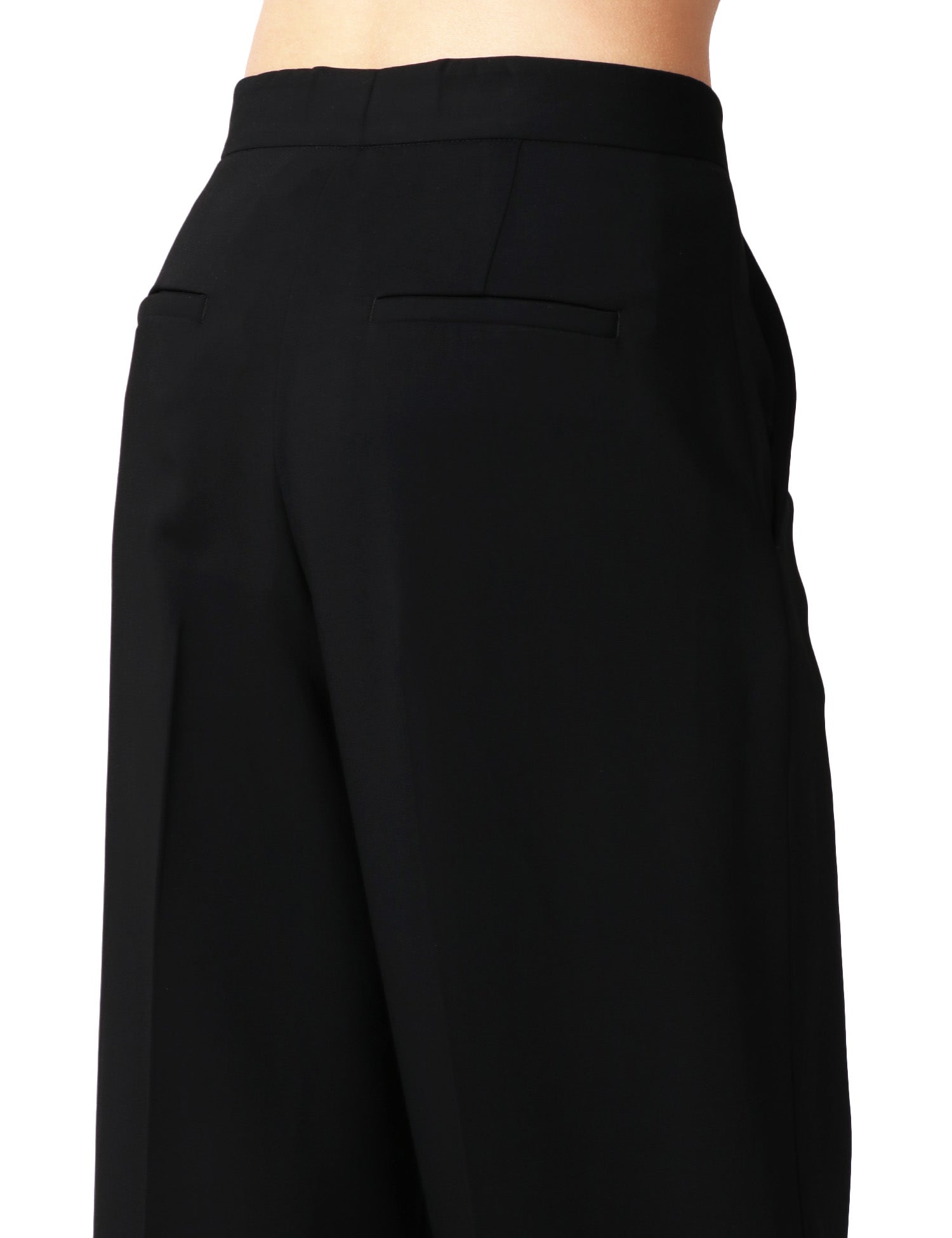 PANTALONE DONNA PINKO PERGAMINO NERO IN CADY TECNICO CON GAMBA AMPIA E PIEGA CENTRALE