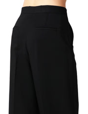 PANTALONE DONNA PINKO PERGAMINO NERO IN CADY TECNICO CON GAMBA AMPIA E PIEGA CENTRALE