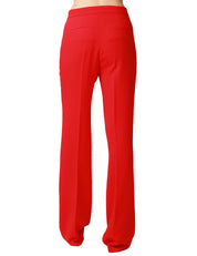 PANTALONE DONNA PINKO POLLO ROSSO IN CADY TECNICO CON GAMBA ADERENTE SVASATA AL FONDO
