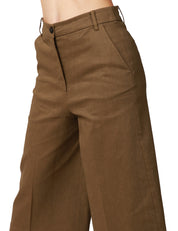 BERMUDA DONNA PINKO RACCONTAMI OLIVA IN LINO STRETCH DAL VOLUME AMPIO