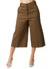 Bermuda donna pinko raccontami oliva in lino stretch dal volume ampio