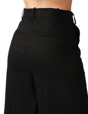 BERMUDA DONNA PINKO RACCONTAMI NERO IN LINO STRETCH DAL VOLUME AMPIO