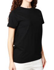 T-SHIRT DONNA PINKO START NERA 100% COTONE CON LOGO RICAMATO DAVANTI LATO CUORE