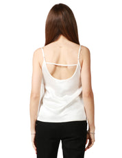 Top DONNA PINKO BIANCO in satin con drappo leggero