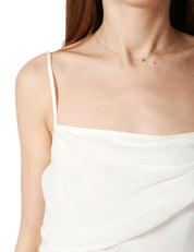 Top DONNA PINKO BIANCO in satin con drappo leggero