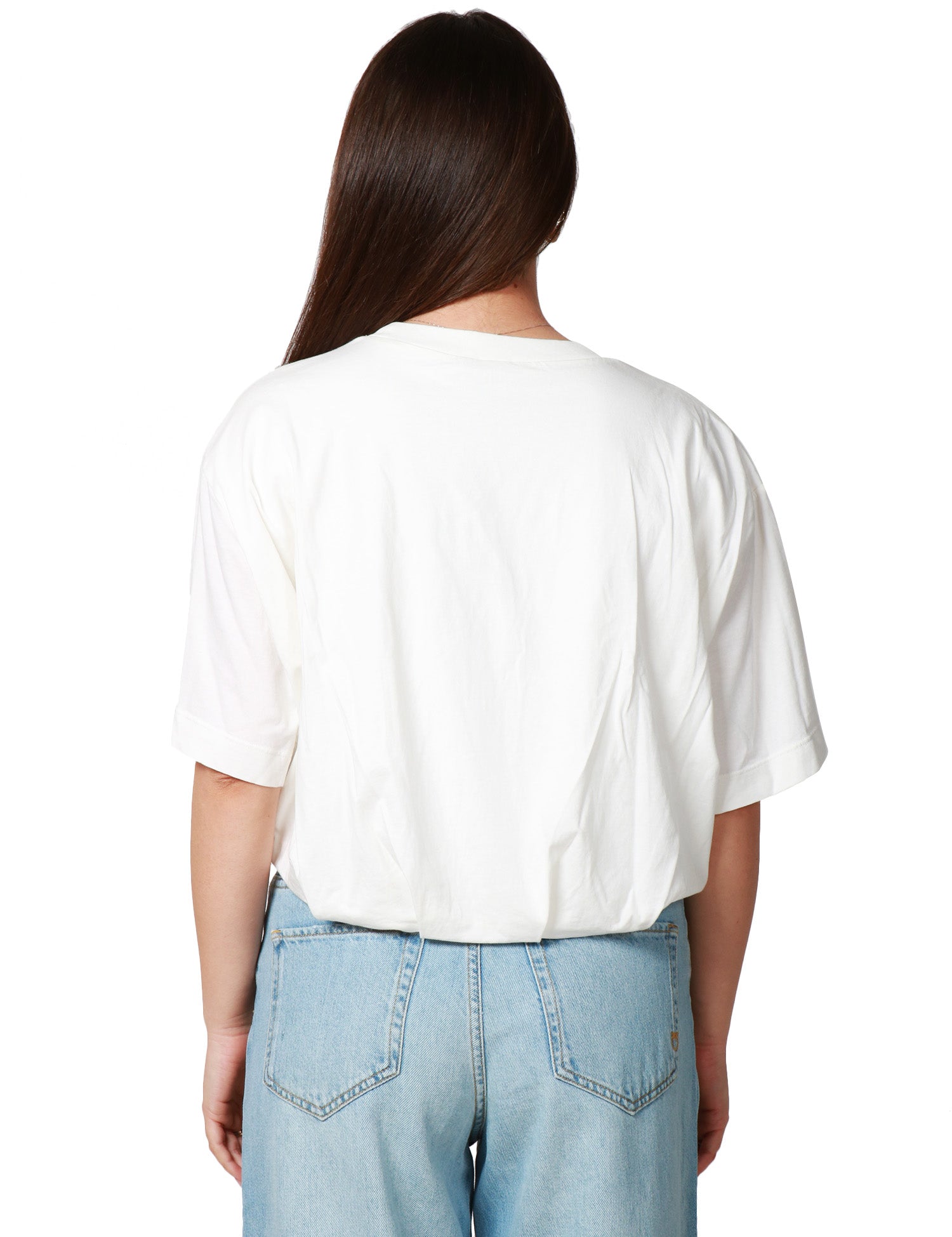 T-SHIRT DONNA PINKO TORRONE BIANCA CROPPED CON STAMPA LOGO SUL PETTO