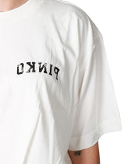 T-SHIRT DONNA PINKO TORRONE BIANCA CROPPED CON STAMPA LOGO SUL PETTO