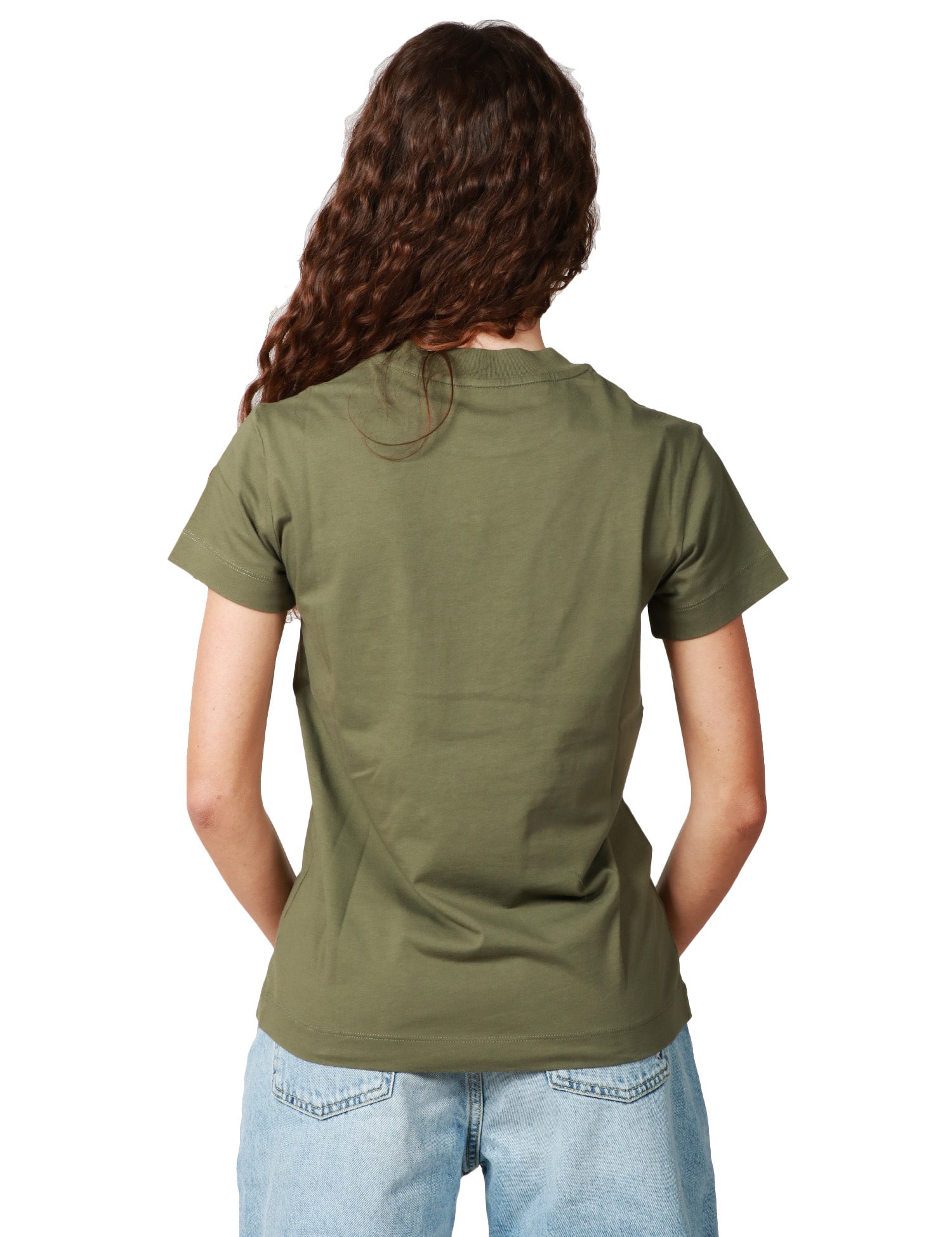 T-SHIRT DONNA PINKO TRAPANI HIGH VERDE IN JERSEY CON STAMPA BOCCA DAVANTI