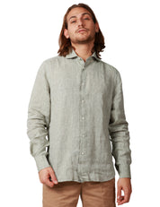CAMICIA UOMO PORTOFIORI VERDE 100% LINO